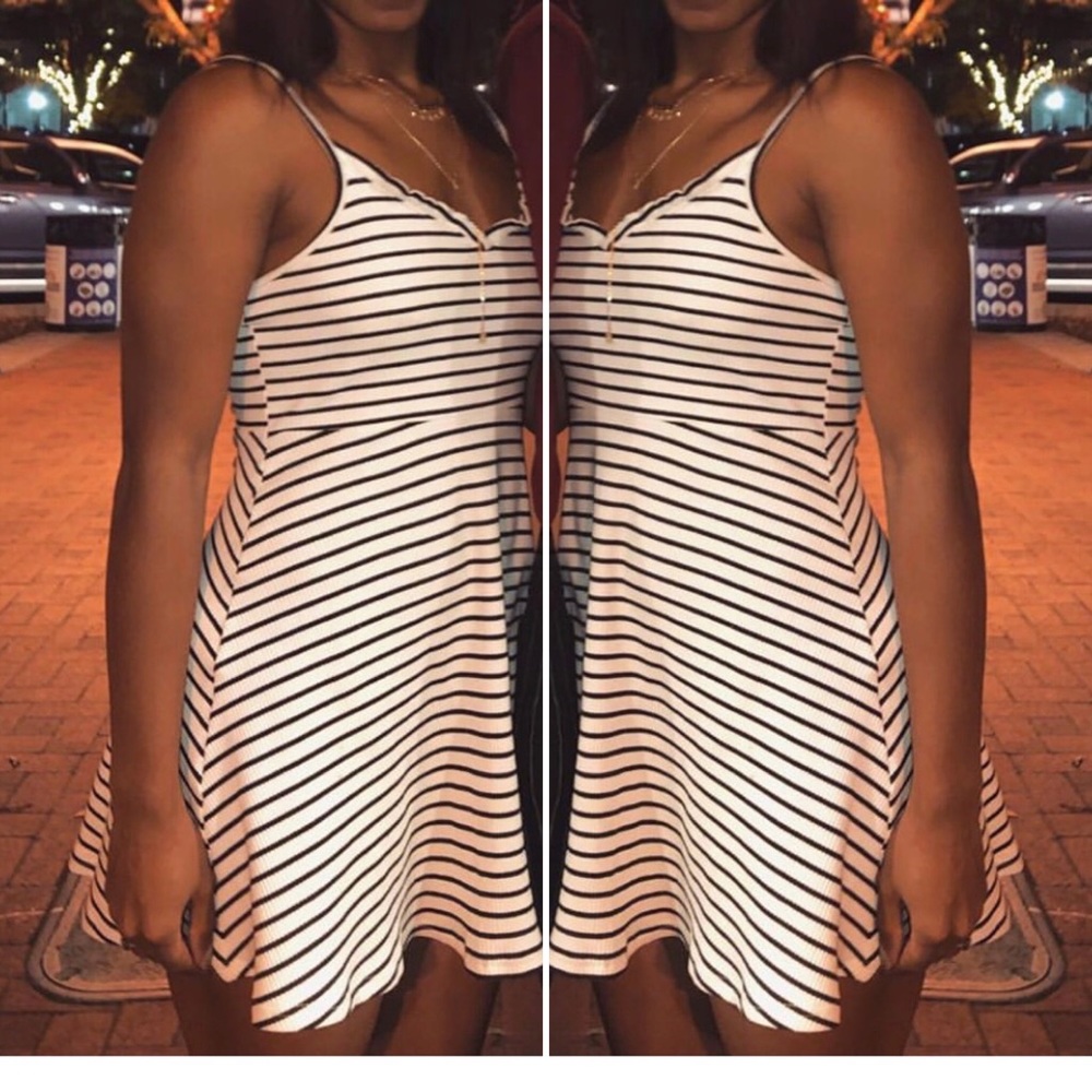 Angie Striped Mini Dress (cami straps)
